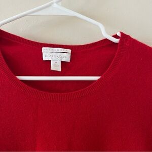 Charter Club | red short sleeve crewneck cashmere sweater